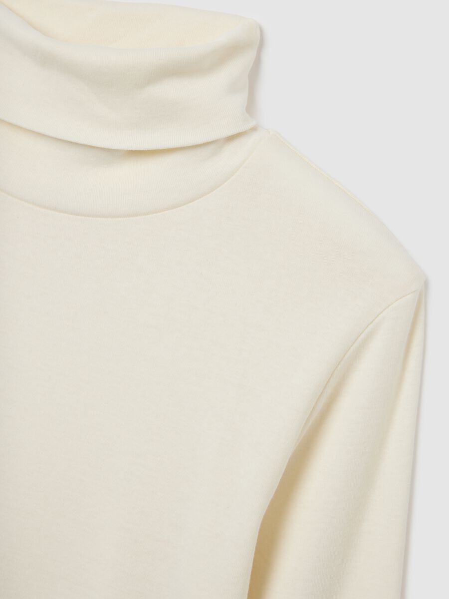 Dolcevita in misto cotone bianco regular fit_5