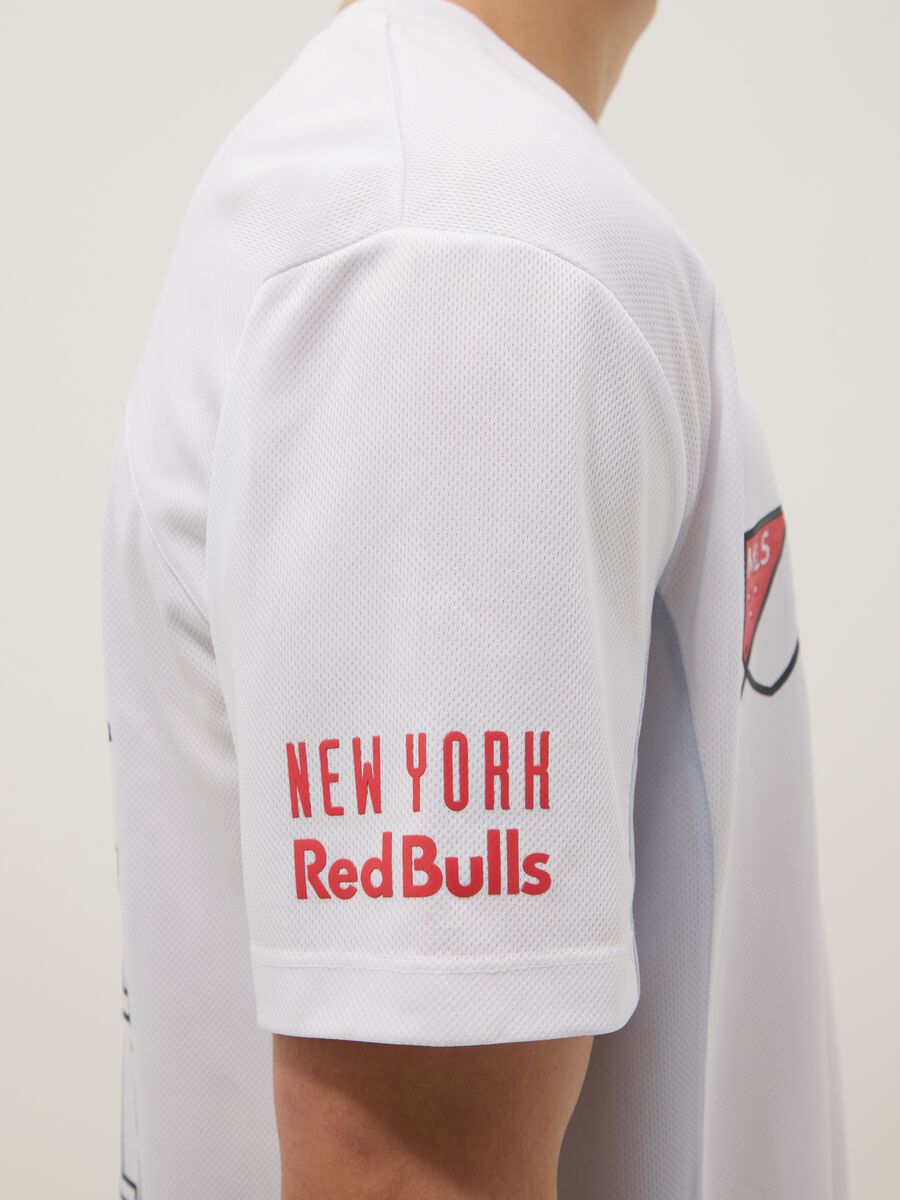 Short sleeve pure cotton white regular fit Red Bulls T-shirt_3