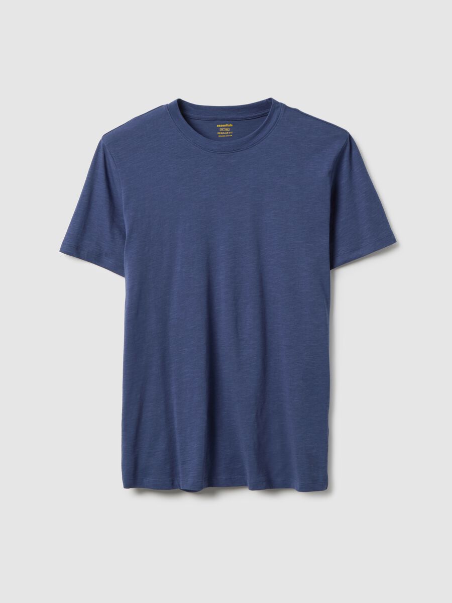 T-shirt in puro cotone blu regular fit_4