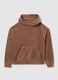 Brown cotton blend hoodie with regular fit_4