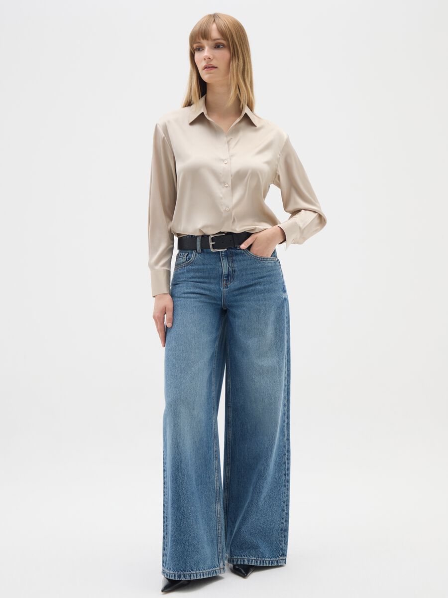 Beige Satin Shirt_1