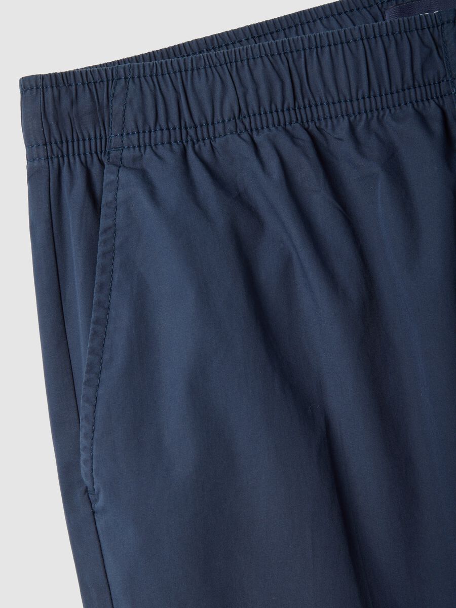 Beige chino trousers in pure blue cotton, regular fit_1