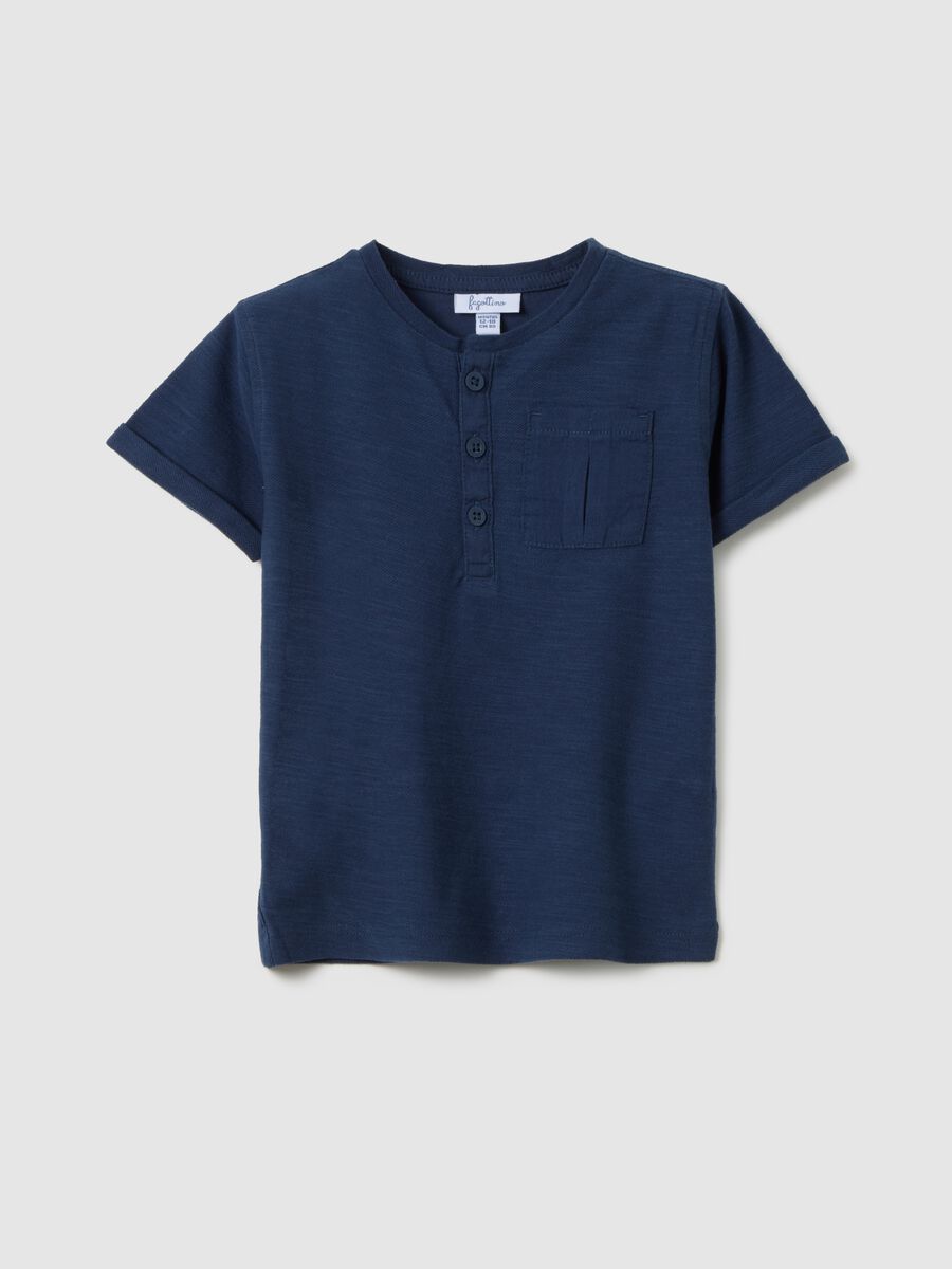 Children's T-shirt in pure blue cotton regular fit_0