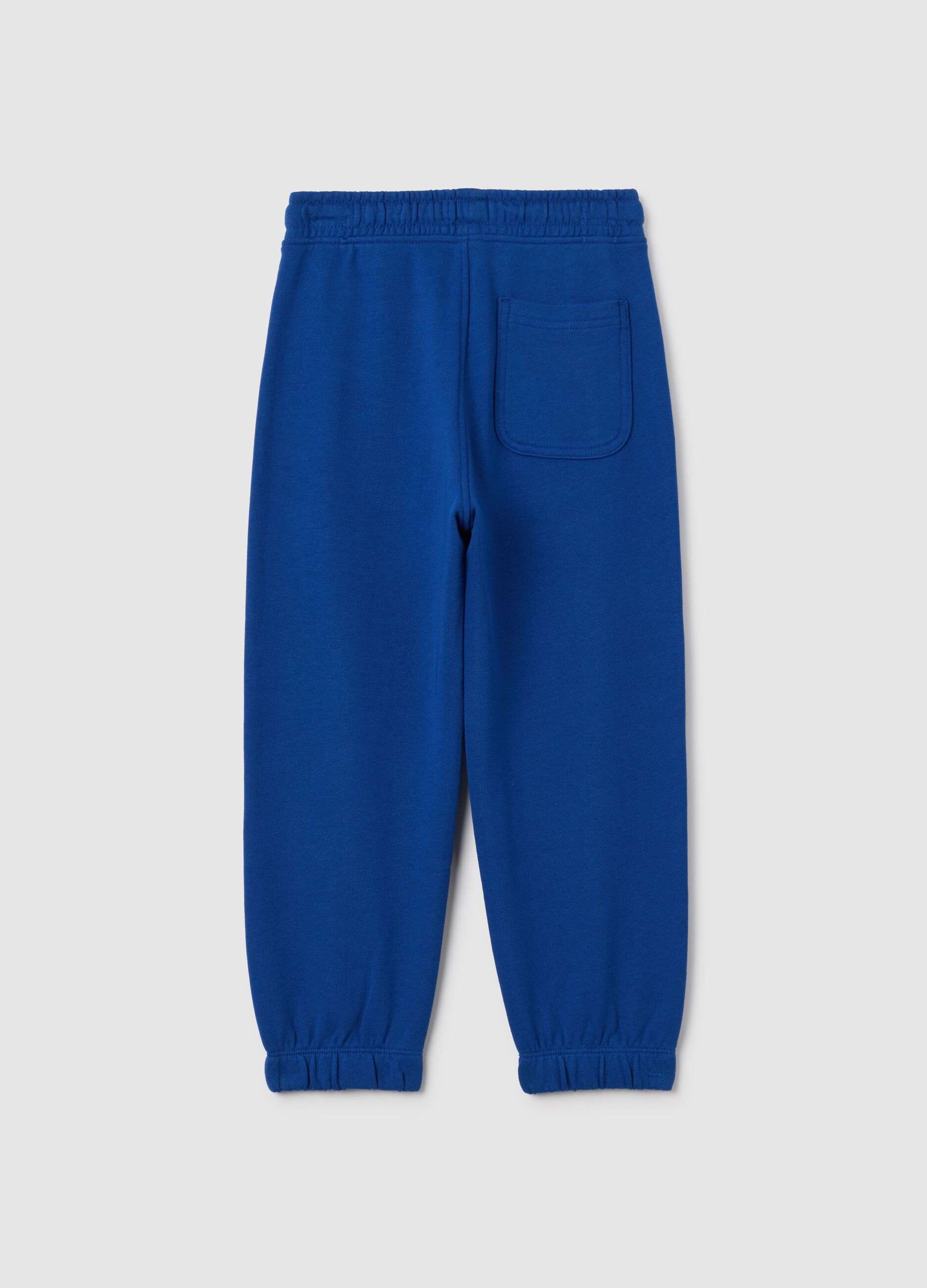 Pantaloni da bambino in puro cotone blu regular fit