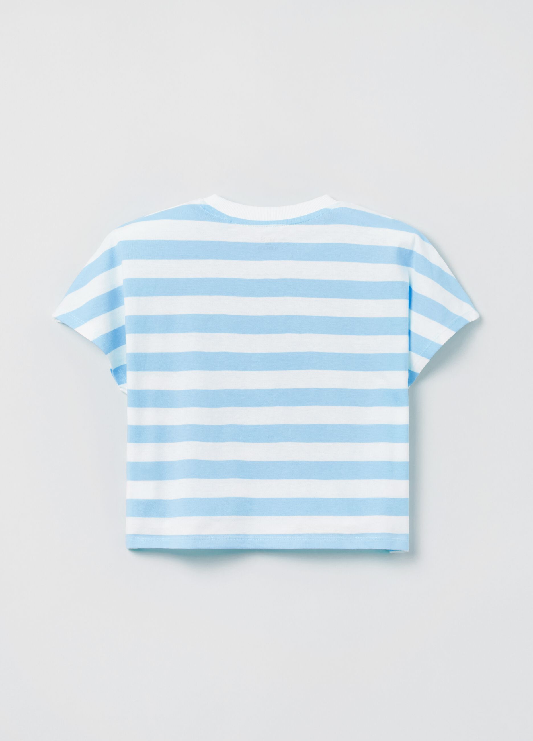 T-shirt in cotone a righe _1