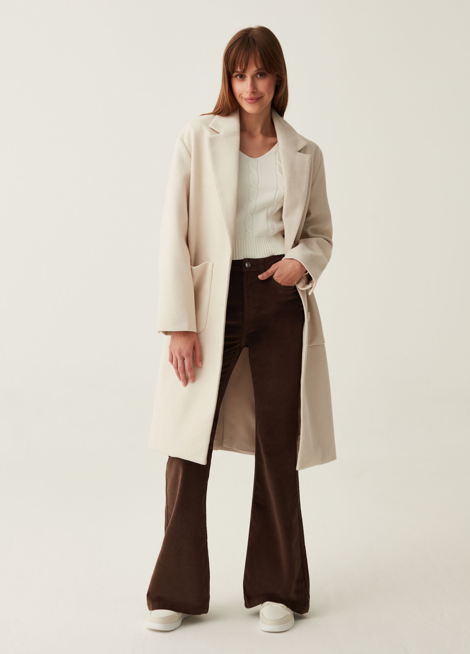 Pantaloni flare fit in corduroy_0