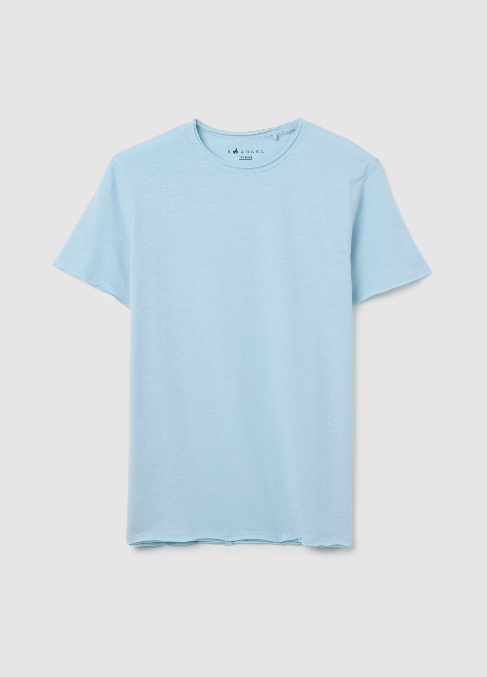 Men's pure cotton light blue regular fit T-shirt