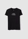 T-shirt in puro cotone nera da ragazza regular fit con scritta_0
