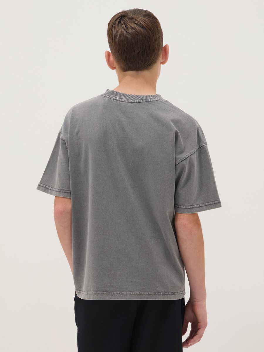 Grey pure cotton short-sleeve boys&rsquo; T-shirt, oversized fit_2