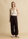Tank top in misto viscosa beige regular fit con dettagli trasparenti_2