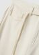 White pure cotton wide leg trousers_5