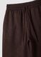 Brown wide-leg cotton-blend trousers with lurex_1