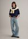 Pure cotton regular fit blue crew neck jumper_1