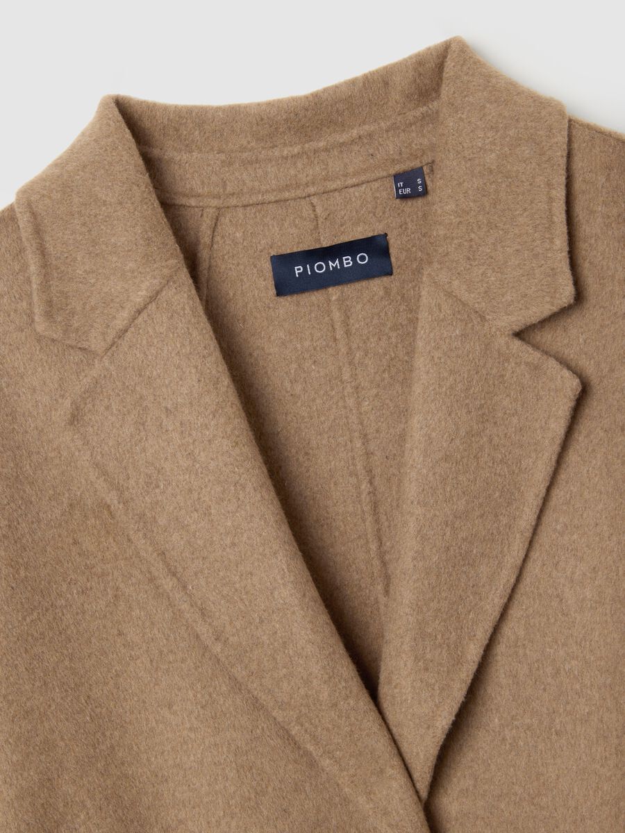 Long coat in beige wool blend, oversized fit_6