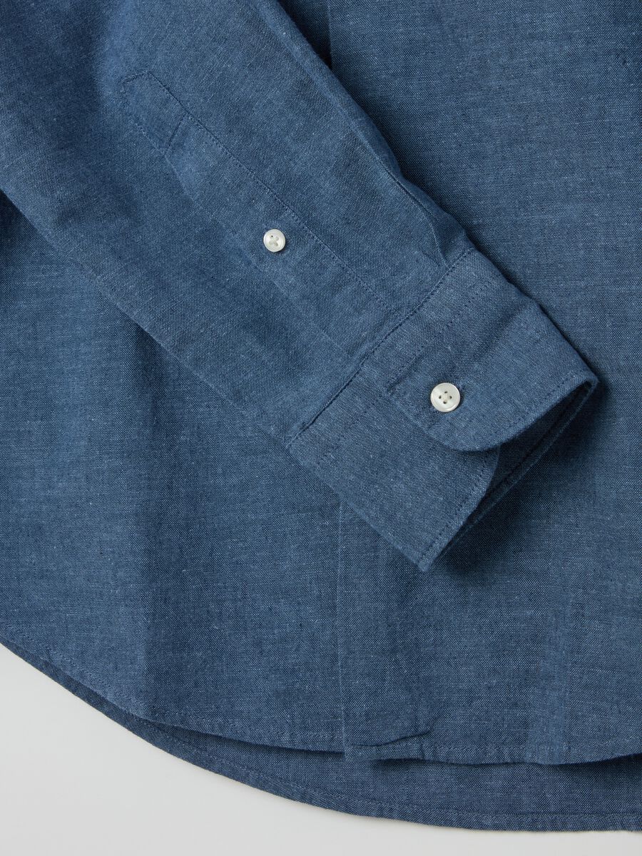Regular-fit shirt in cotton and linen_5