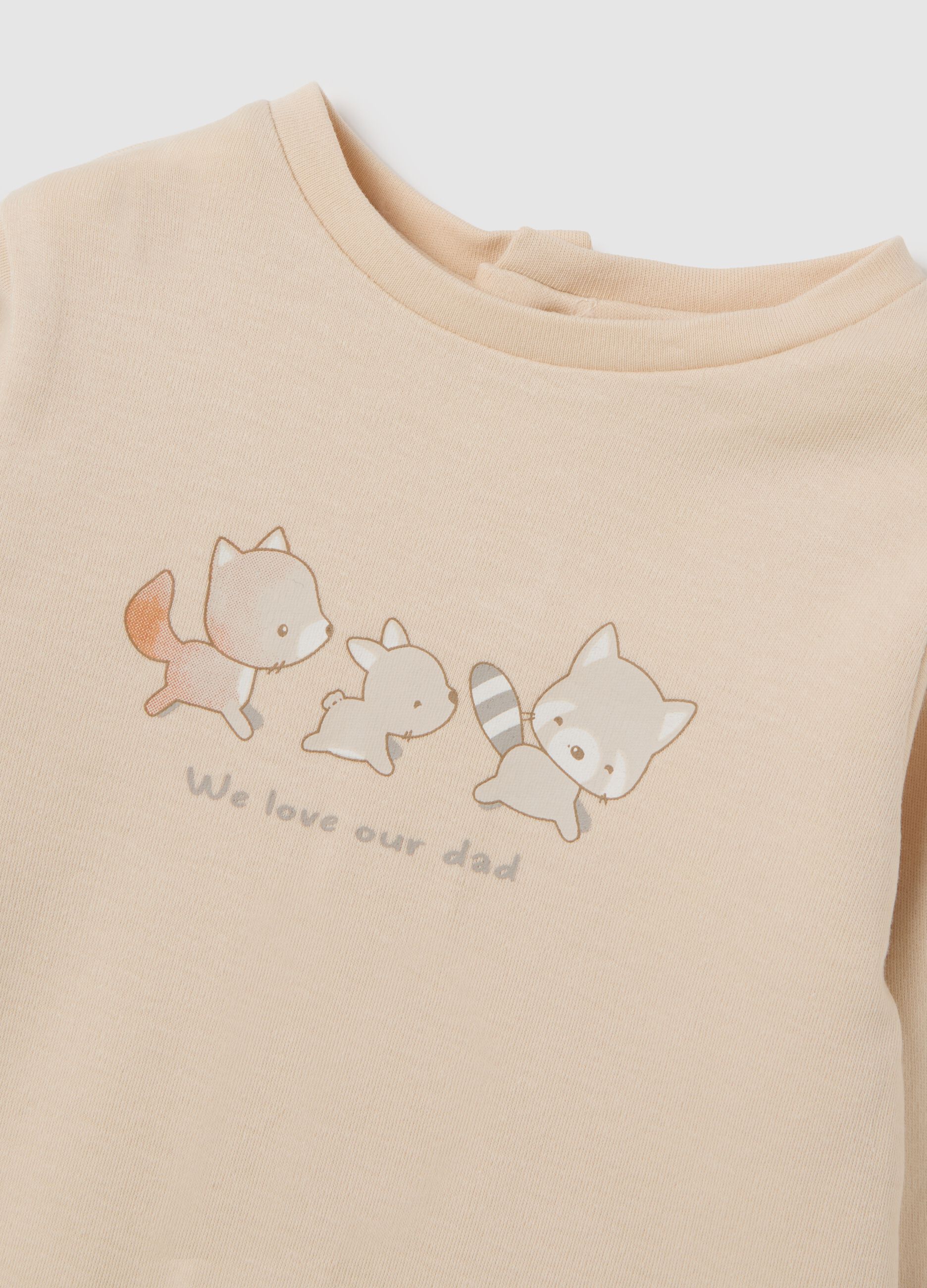 Beige cotton baby romper