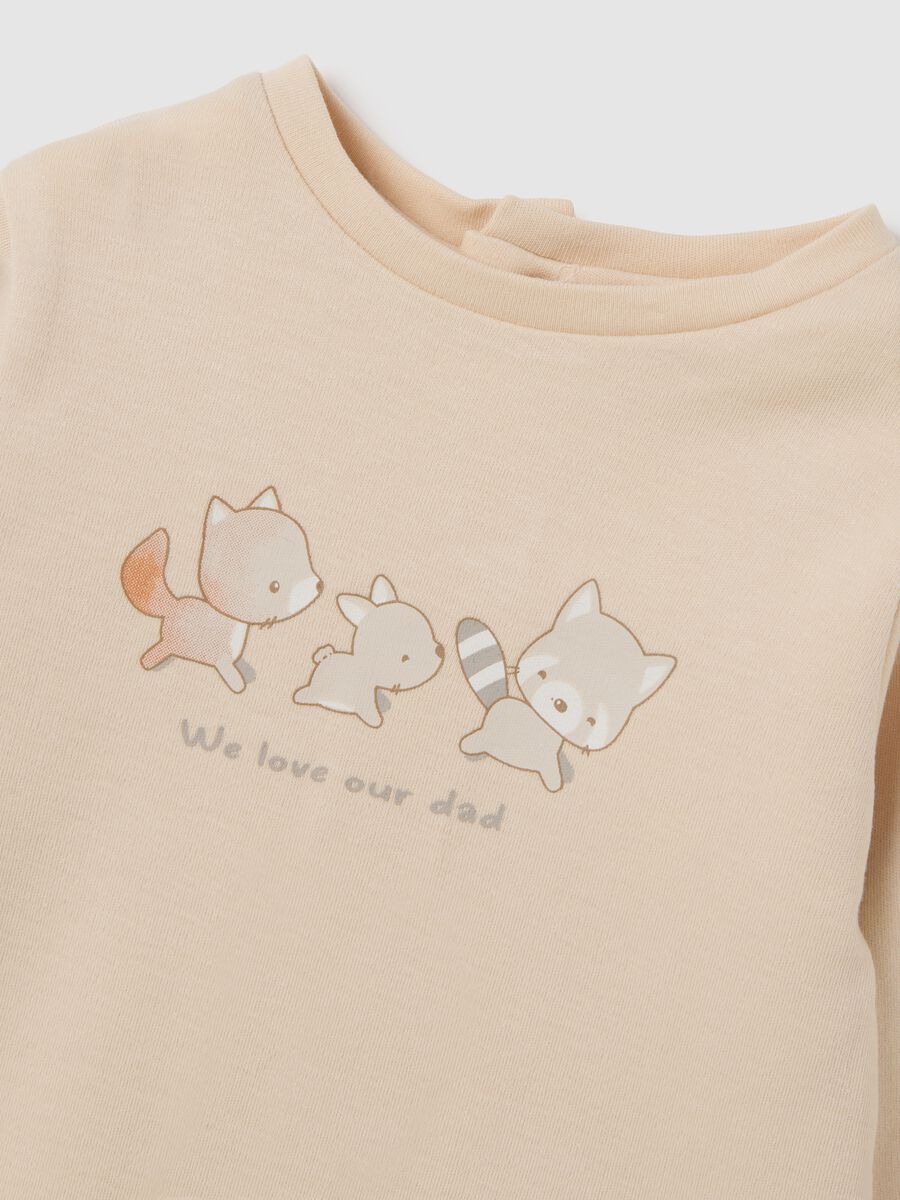Tutina beige in cotone per neonato_3
