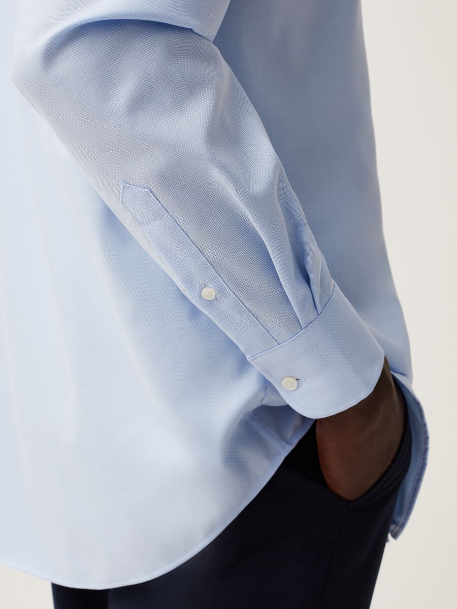 Regular-fit no-iron shirt in cotton pique_3