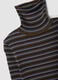 Brown striped fitted crew-neck jumper in viscose blend_2