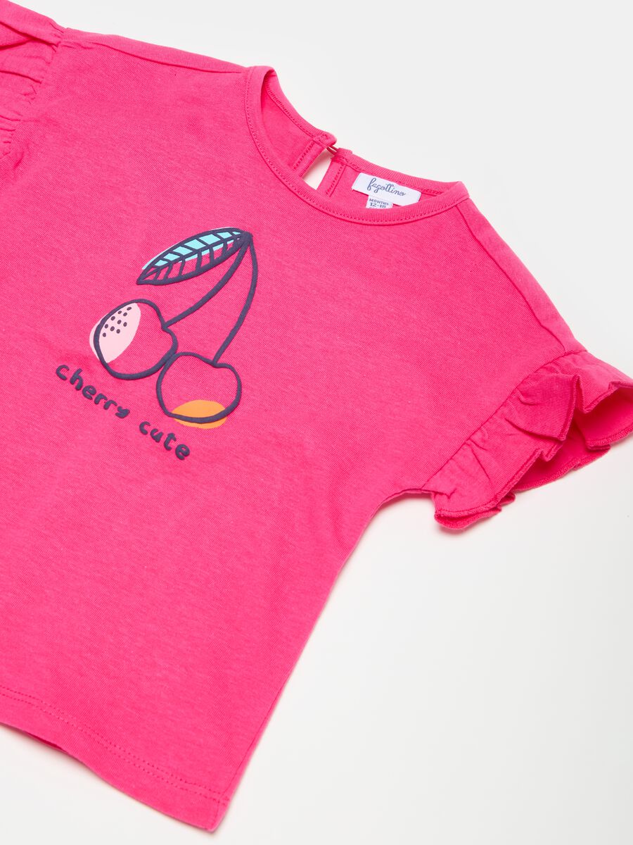 T-shirt with flounce and fruit print_2