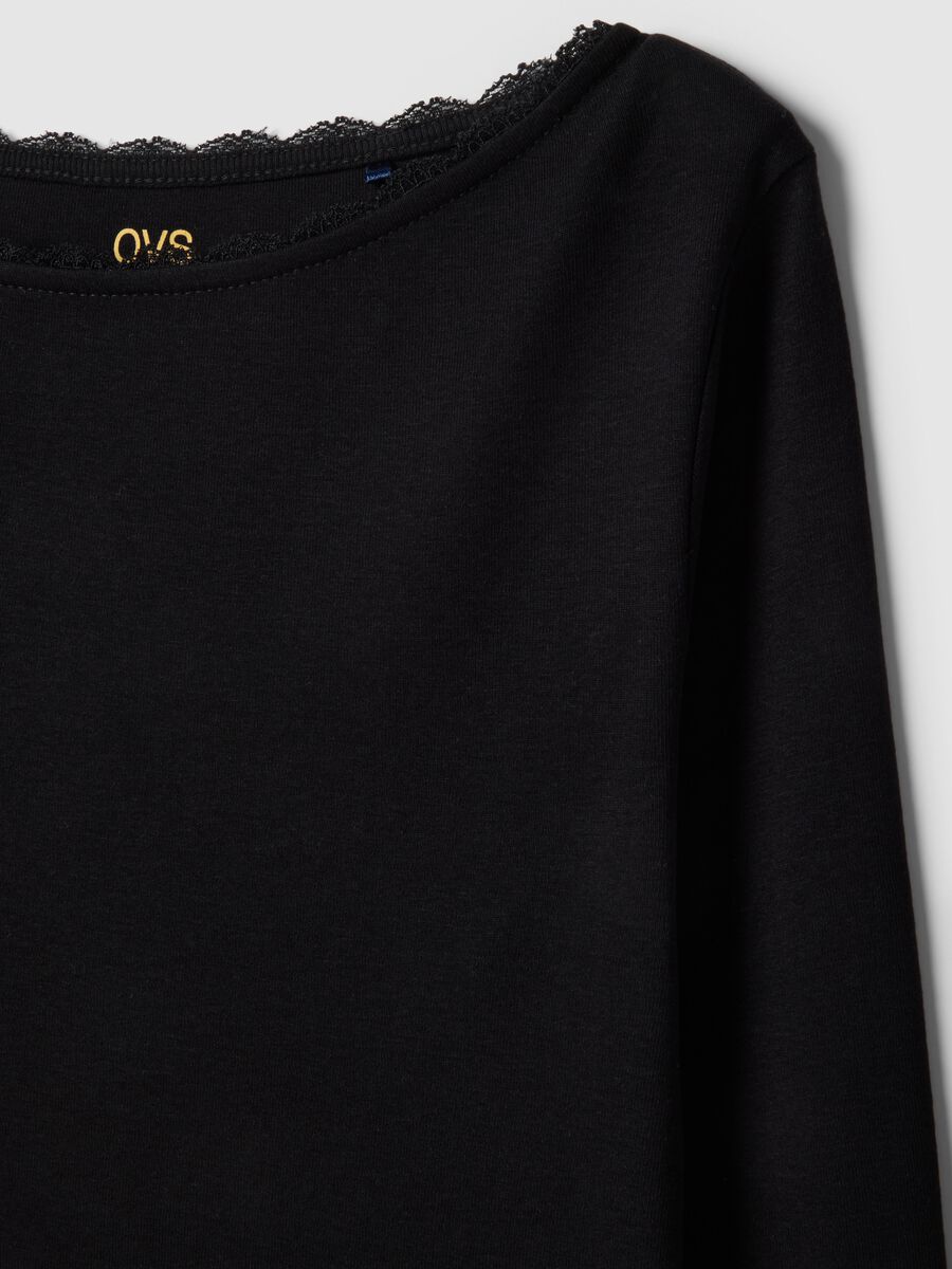 T-shirt in puro cotone nero regular fit_5