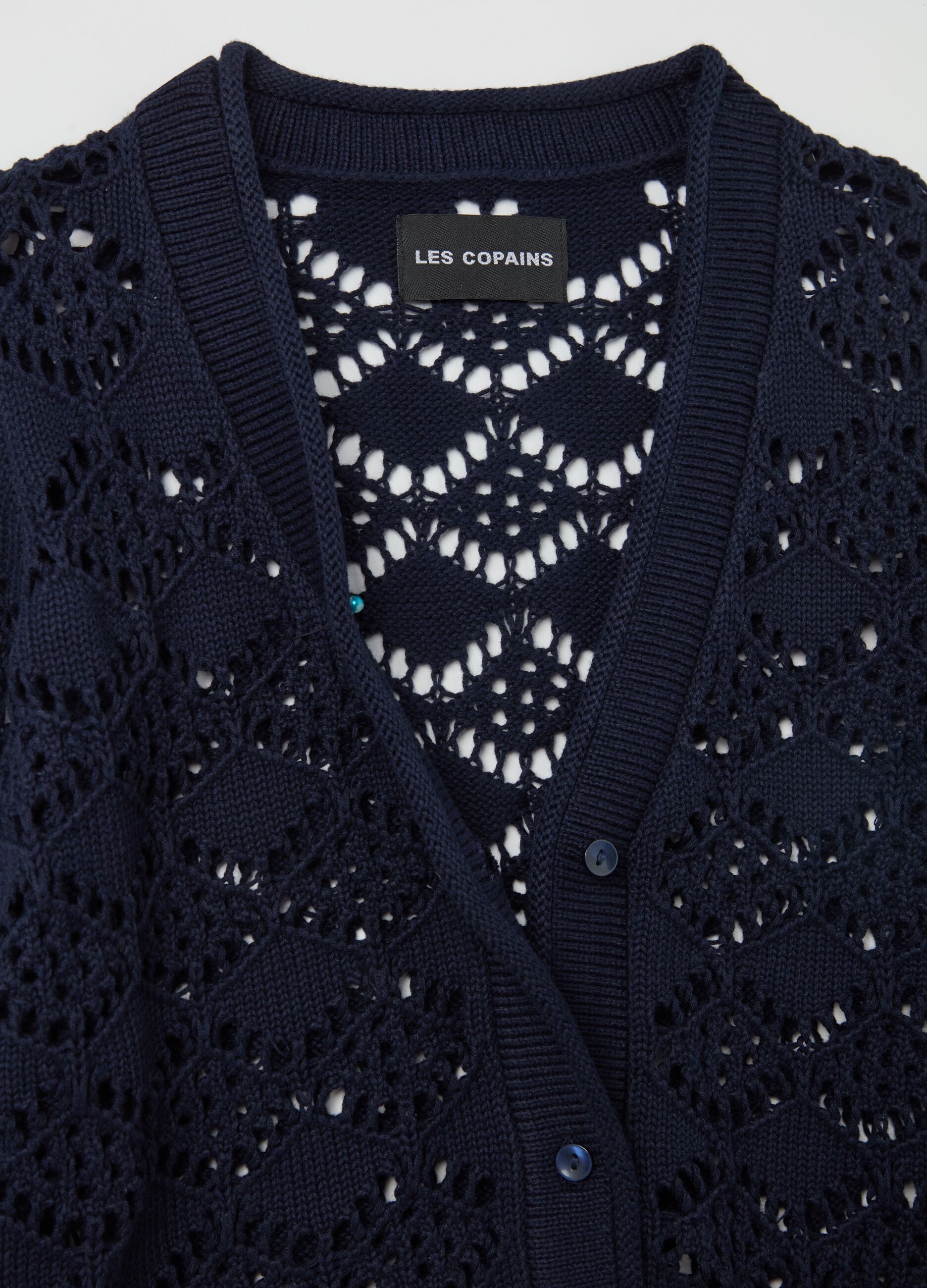 Crochet cardigan with V neck