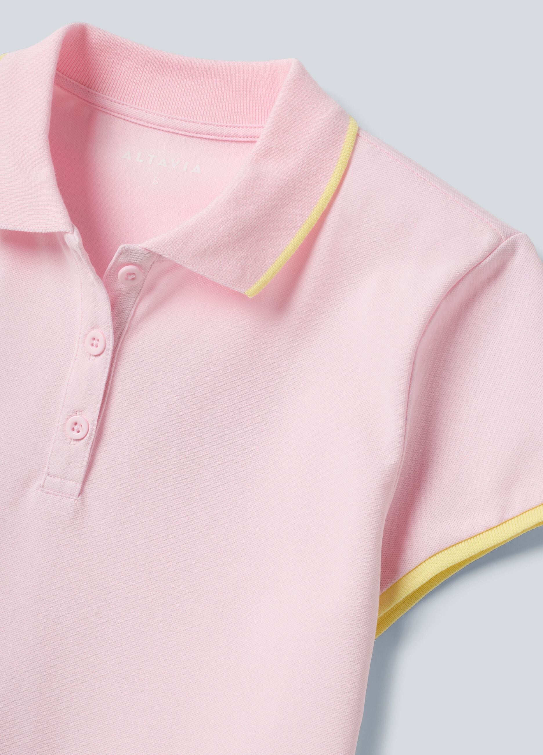 Pink ALTAVIA COURT performance polo in stretch cotton