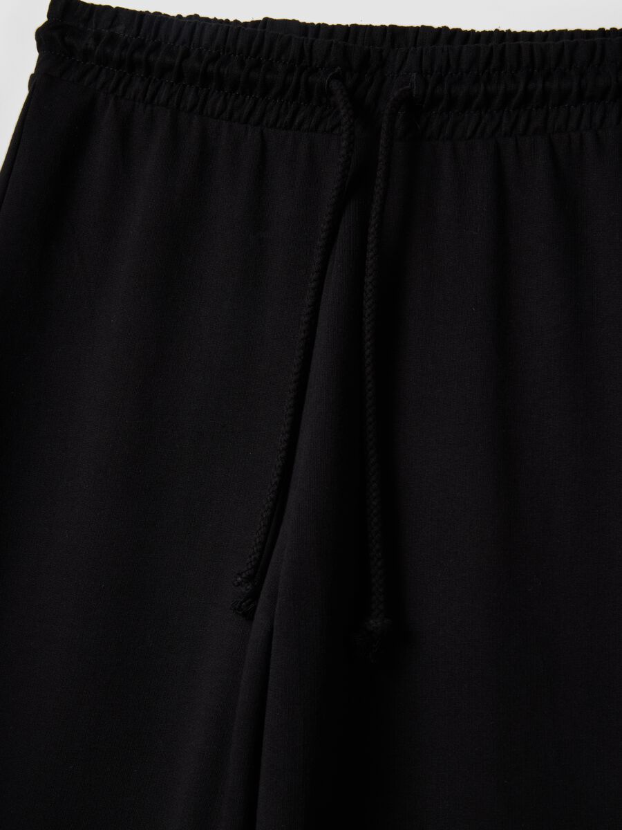 Black Pure Cotton Baggy Jogger Trousers_1