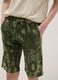 Boy's regular fit green print pure cotton shorts_2