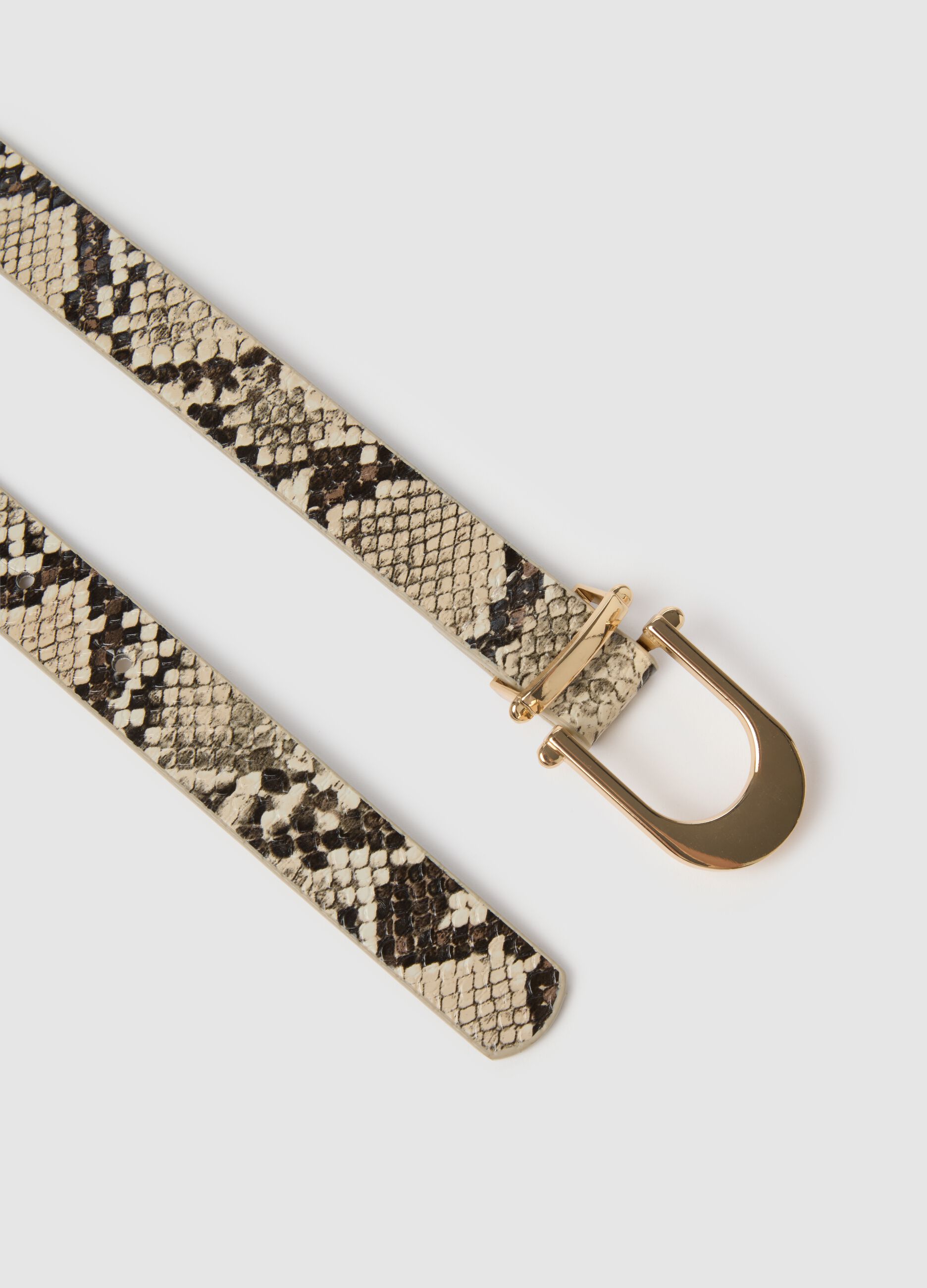 Cintura beige con stampa animalier