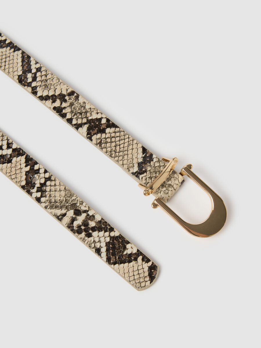 Beige belt with animal print_1
