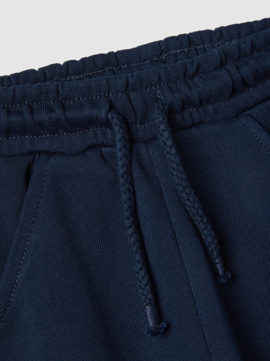 Boys' regular fit blue pure cotton jogger trousers_2