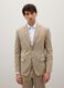 Beige Stretch Fabric Slim Fit Blazer_1