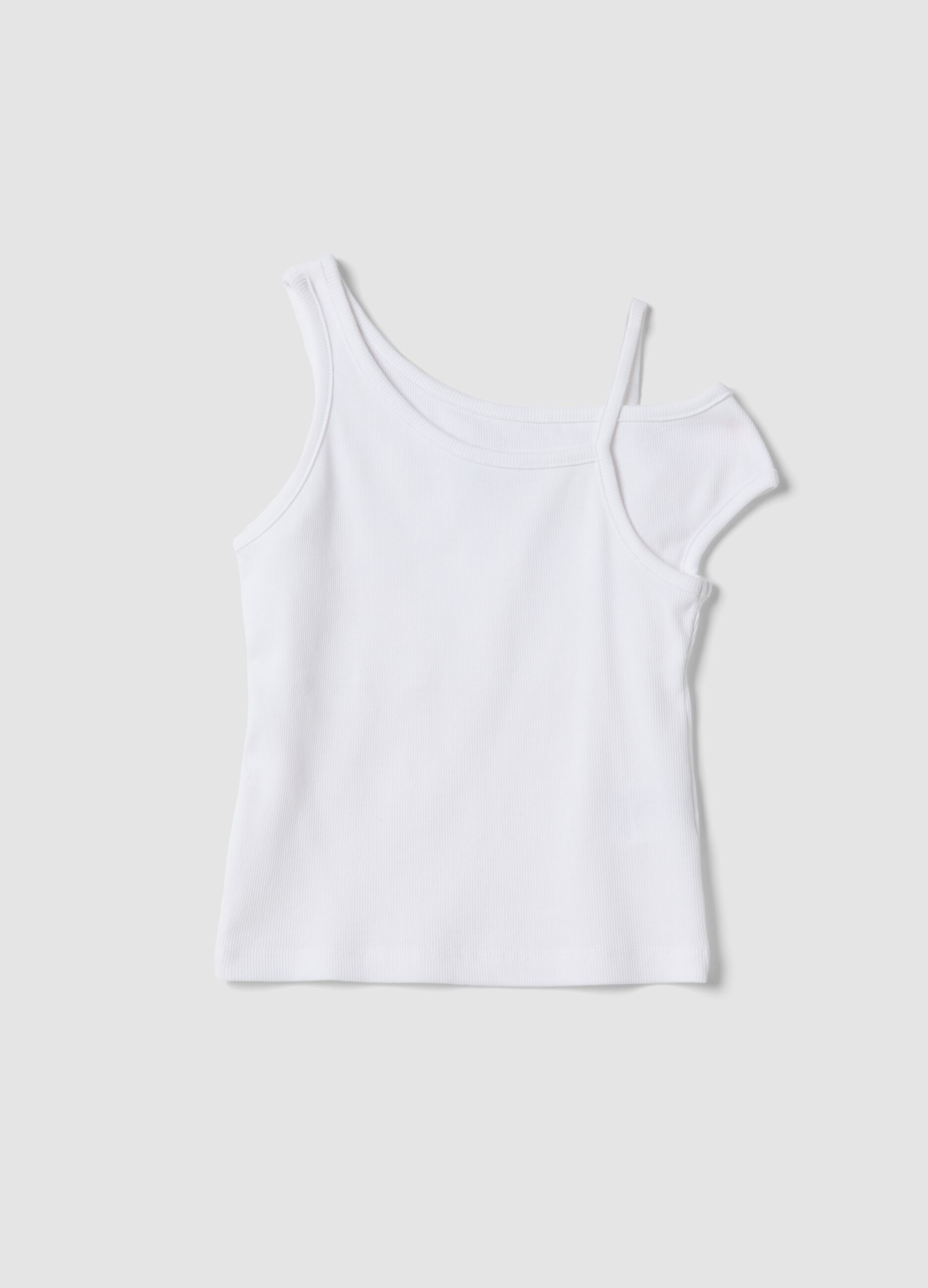 White stretch cotton top