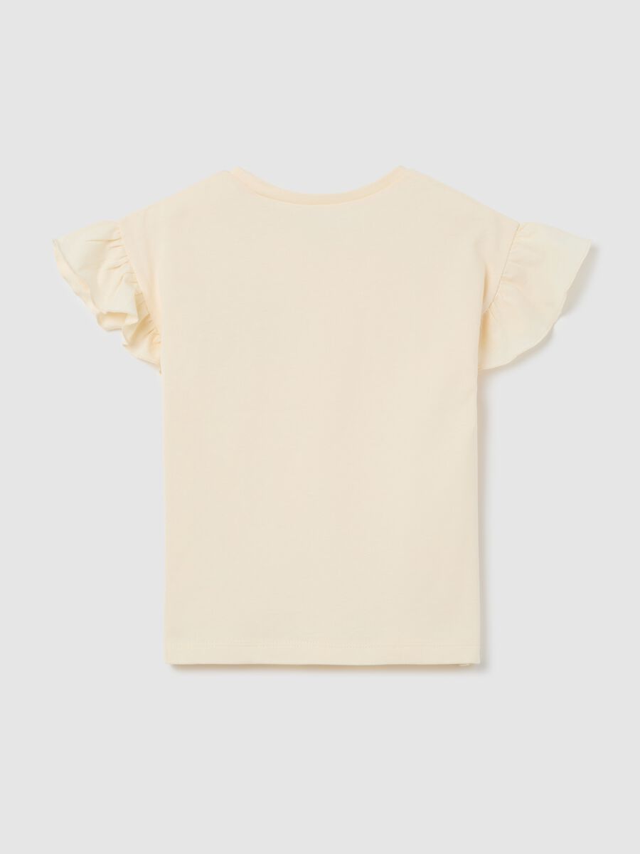 White T-shirt in cotton with diamantés_1