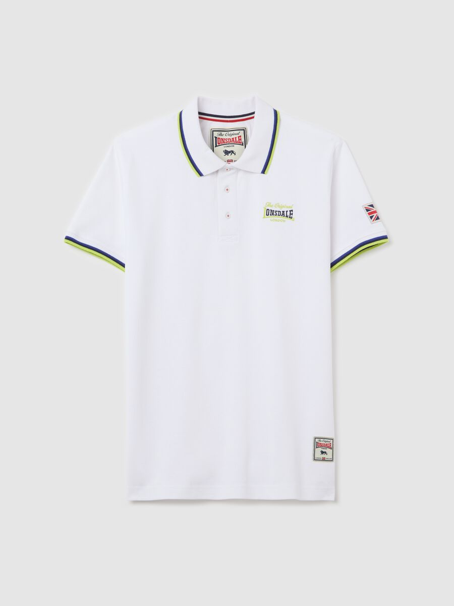 White short-sleeved polo shirt in cotton_4