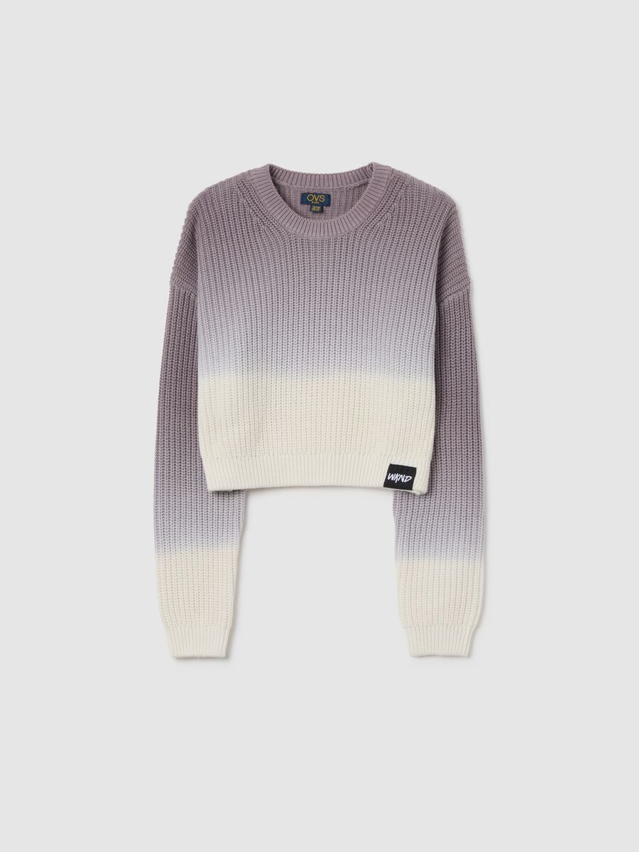 Multicolour dégradé sweater for girls in pure cotton regular fit_0