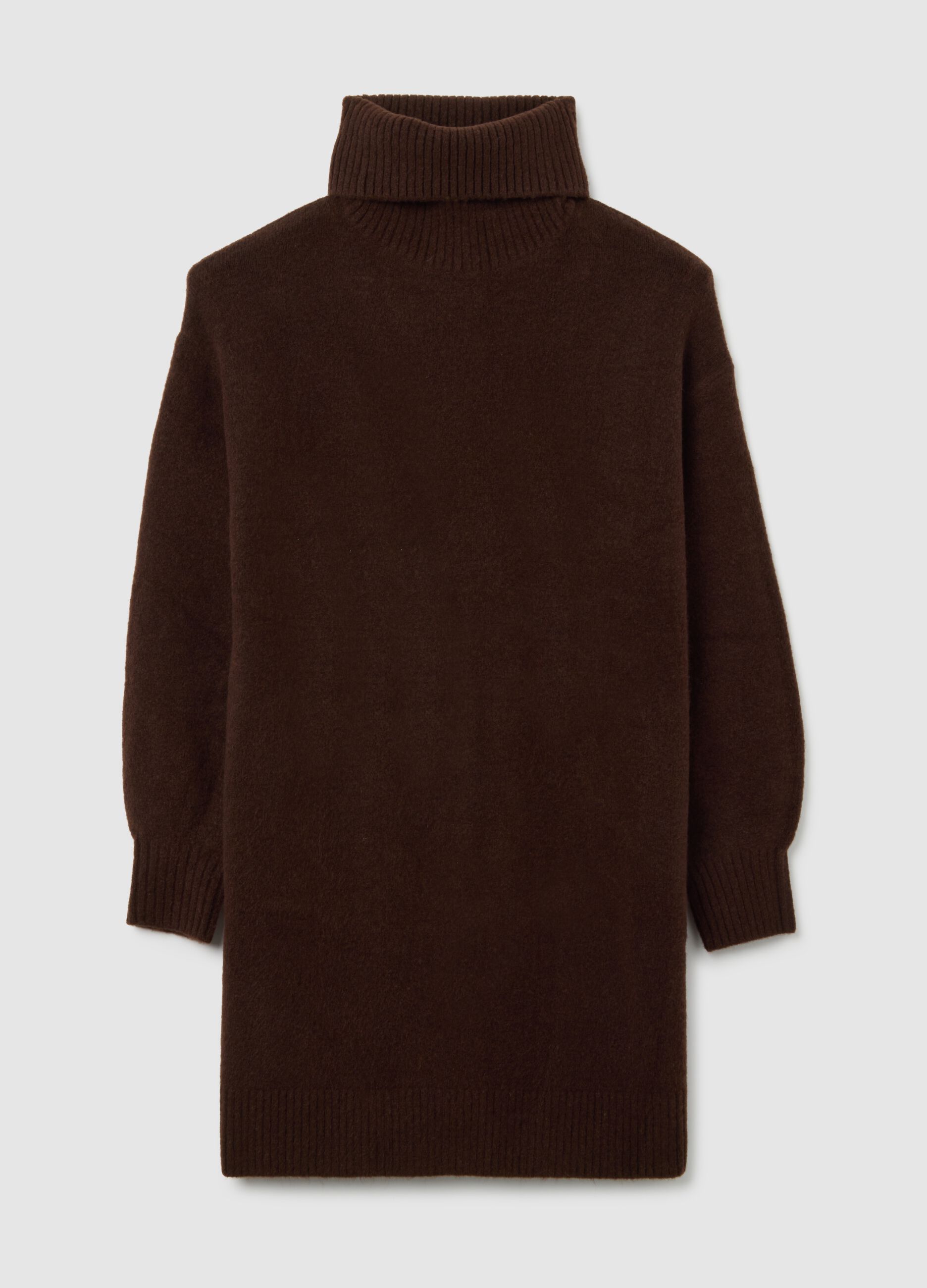 Brown turtleneck sweater regular fit