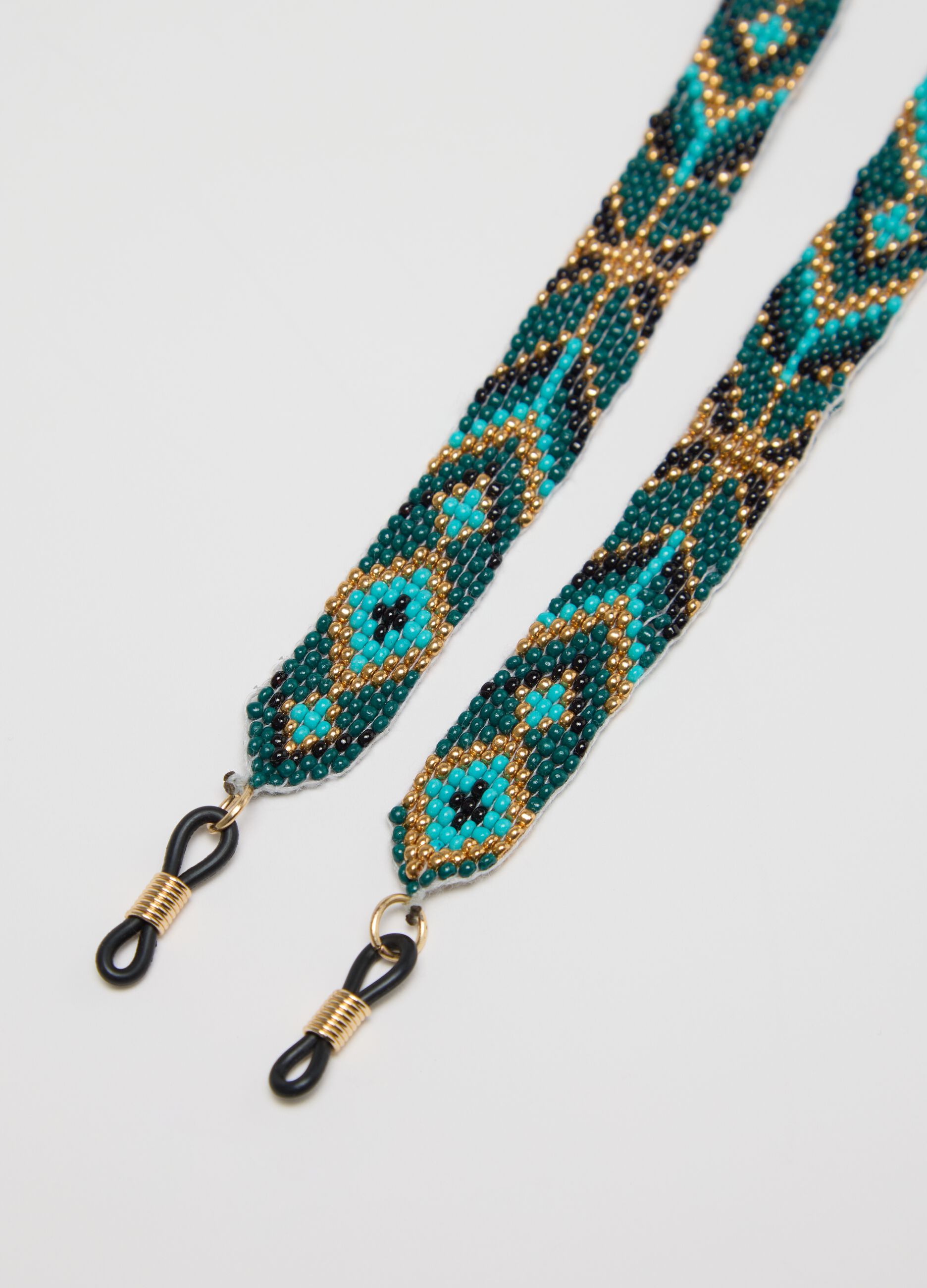 Glasses chain with ethnic-motif beads