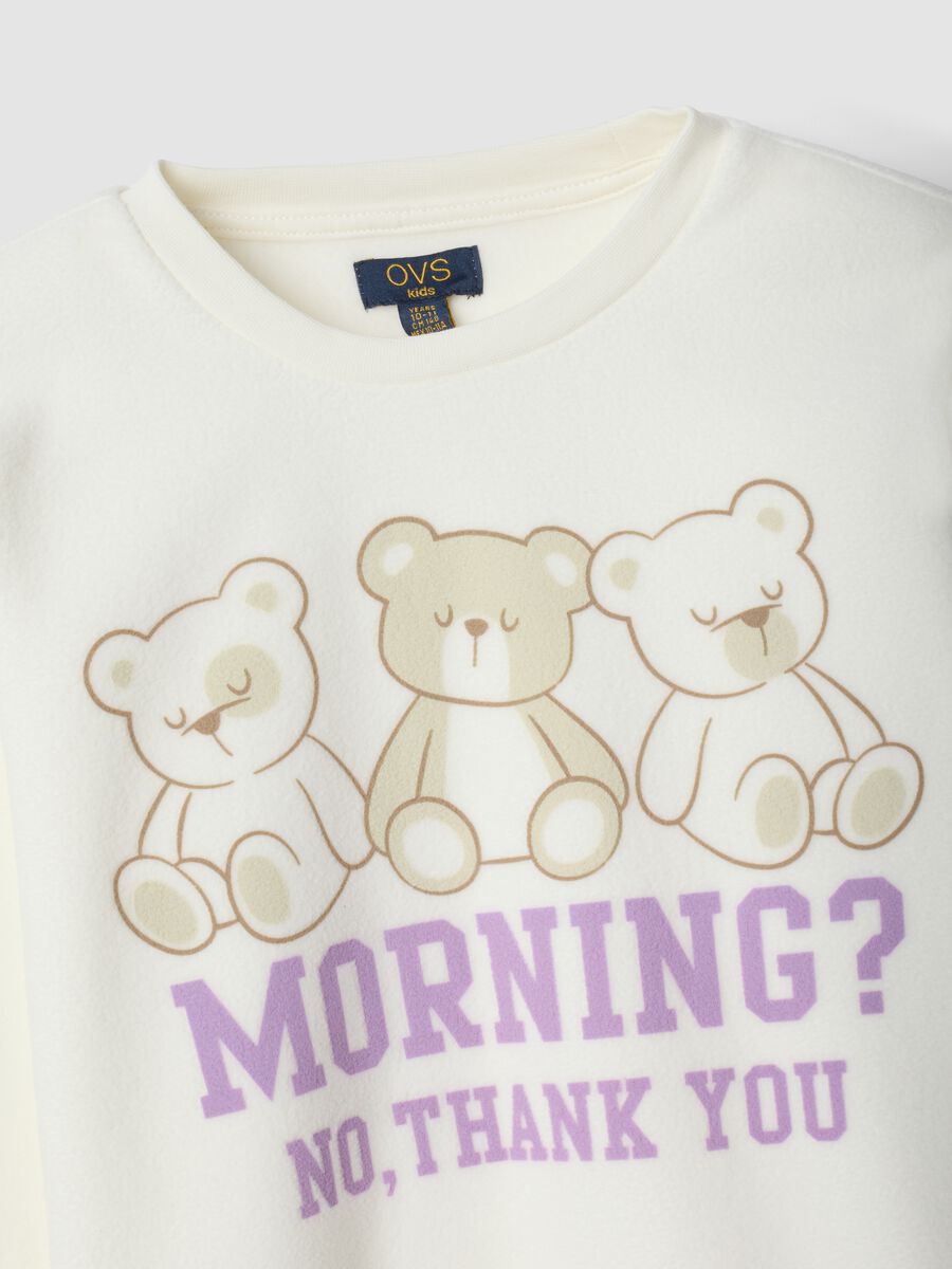 Purple crew-neck pyjamas with teddy bear print_3