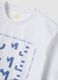White pure cotton T-shirt with front print, regular fit_5
