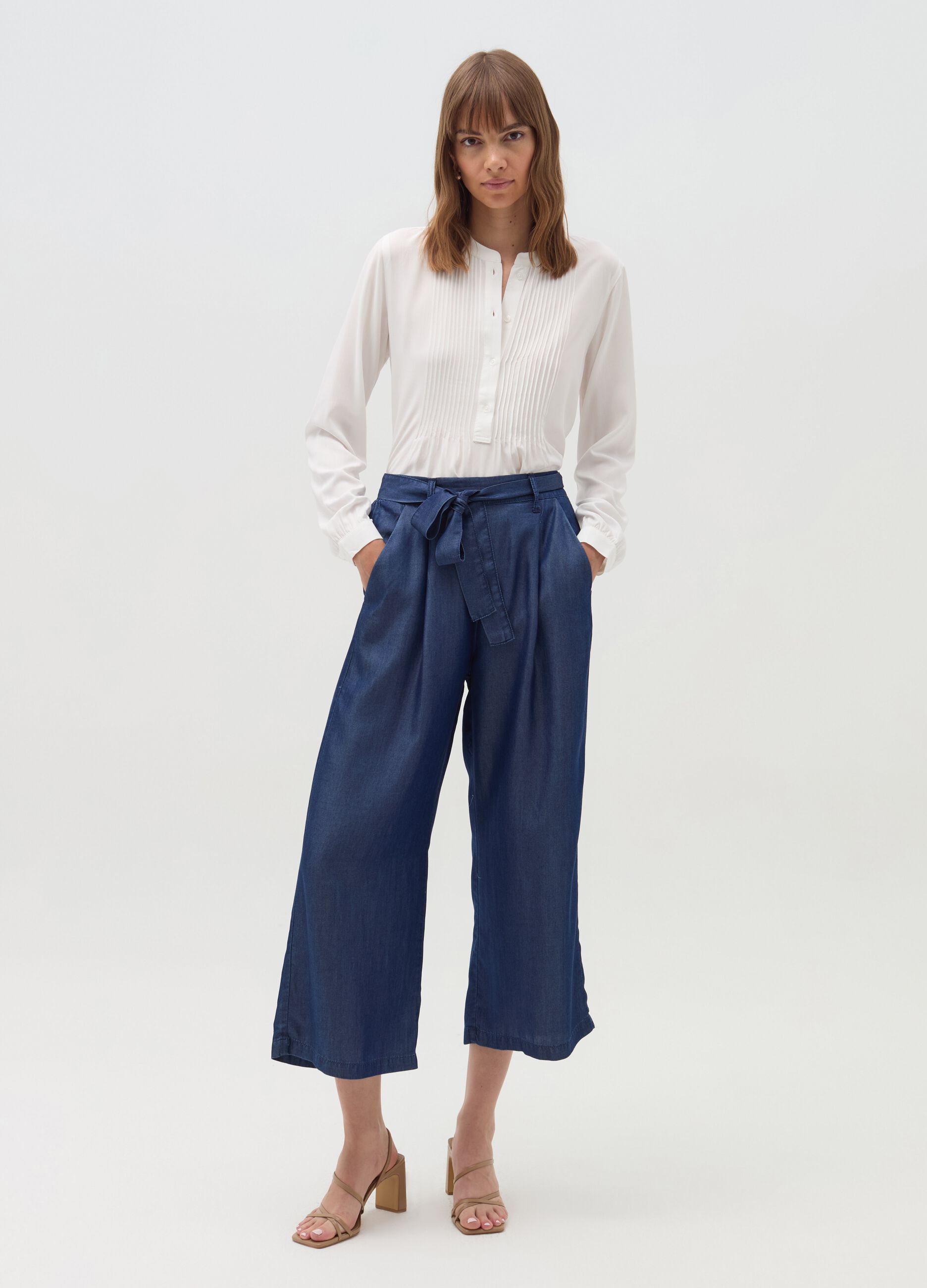 Pantaloni jeans larghi donna online