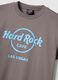 Grey regular fit pure cotton T-shirt with Hard Rock Cafe logo_5