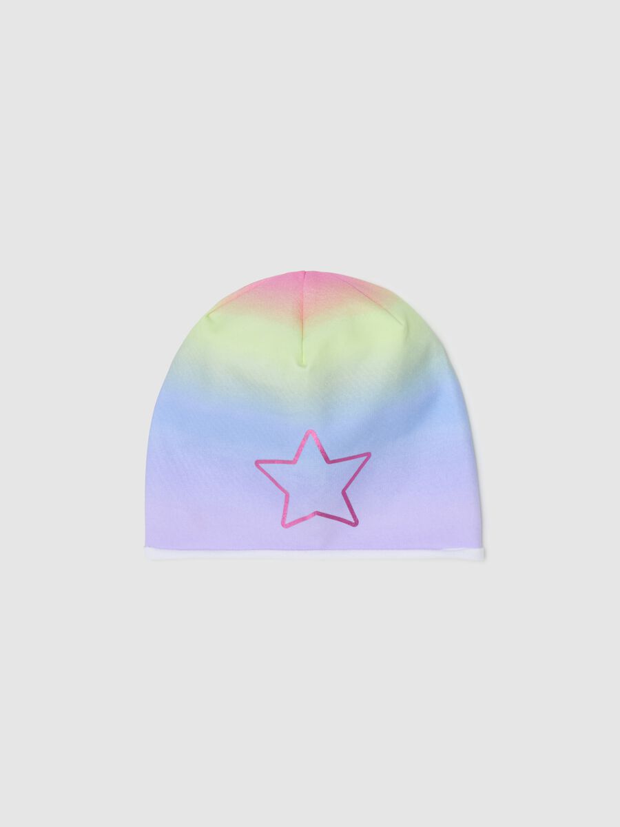 Printed jersey beanie hat_0