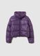 Purple padded jacket for girls, regular fit with zip_0