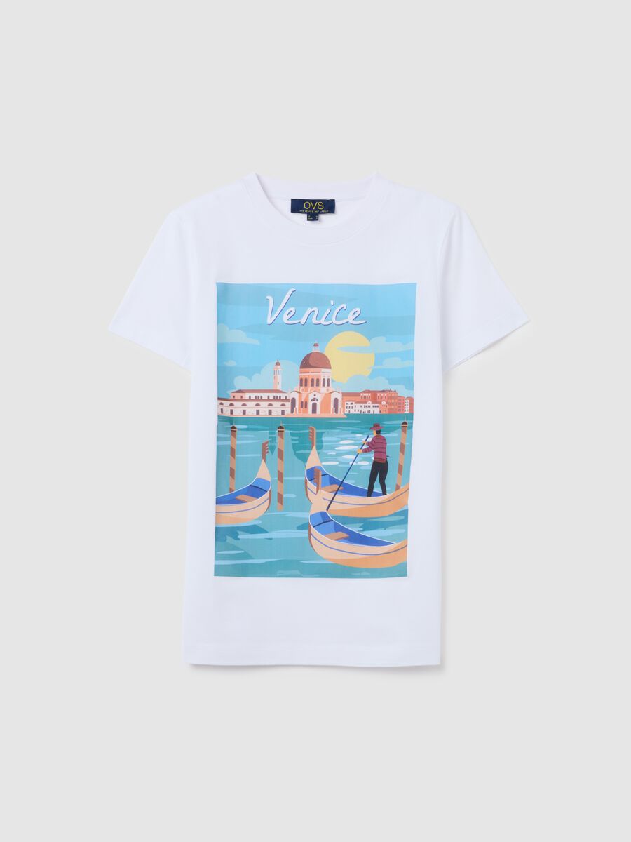 T-shirt da donna in puro cotone bianca_0