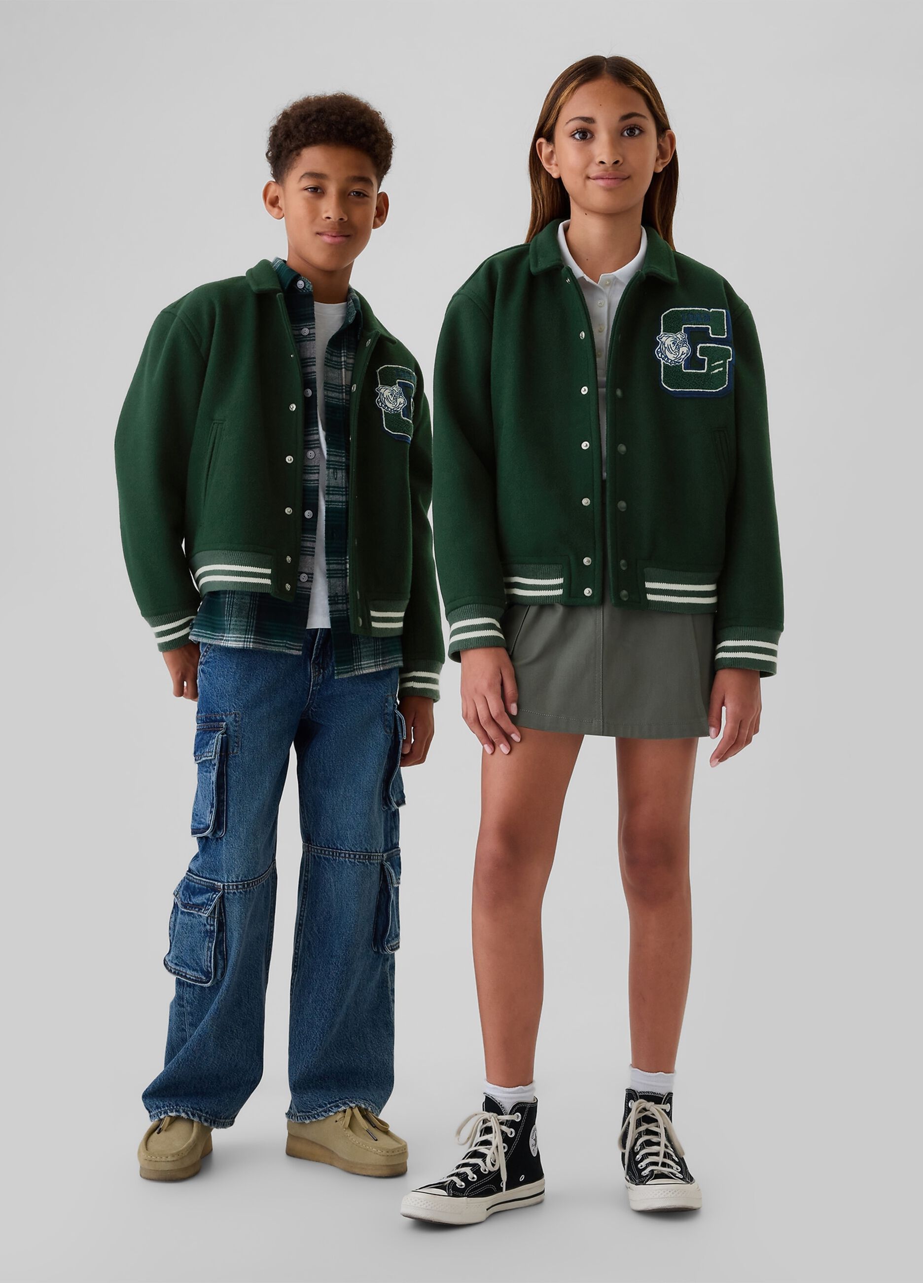 Varsity bomber jacket with bouclé applications