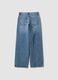 Light Blue Denim Wide-Leg Jeans in 100% Cotton_1