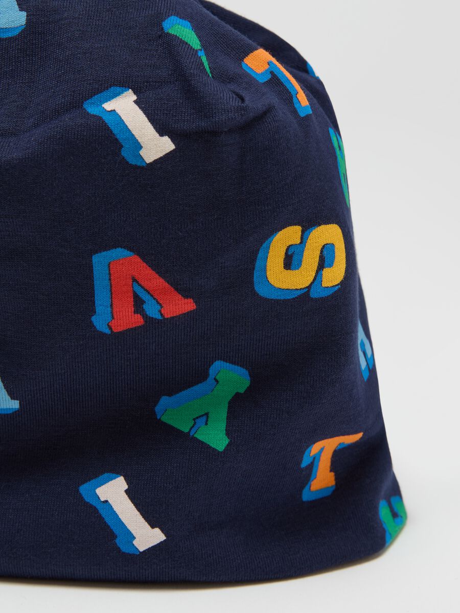 Hat and neck warmer set with letters print_2