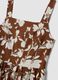 Brown floral print dress_5